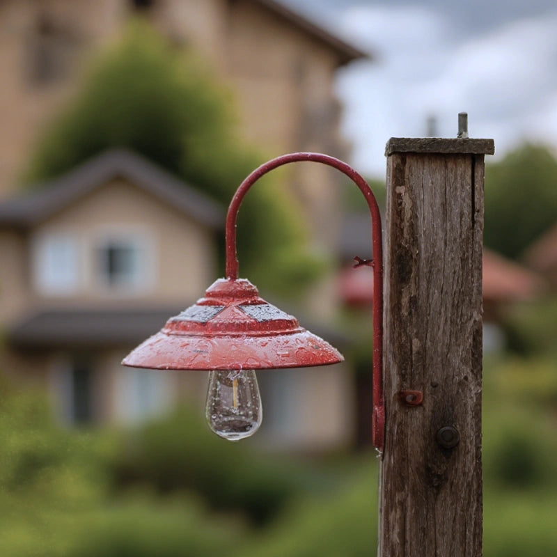 Vintage Solar Wandlamp Buiten met Bewegingssensor - Weerbestendig en Draadloos Muurlamp in Zwart Ijzer en Glas 5