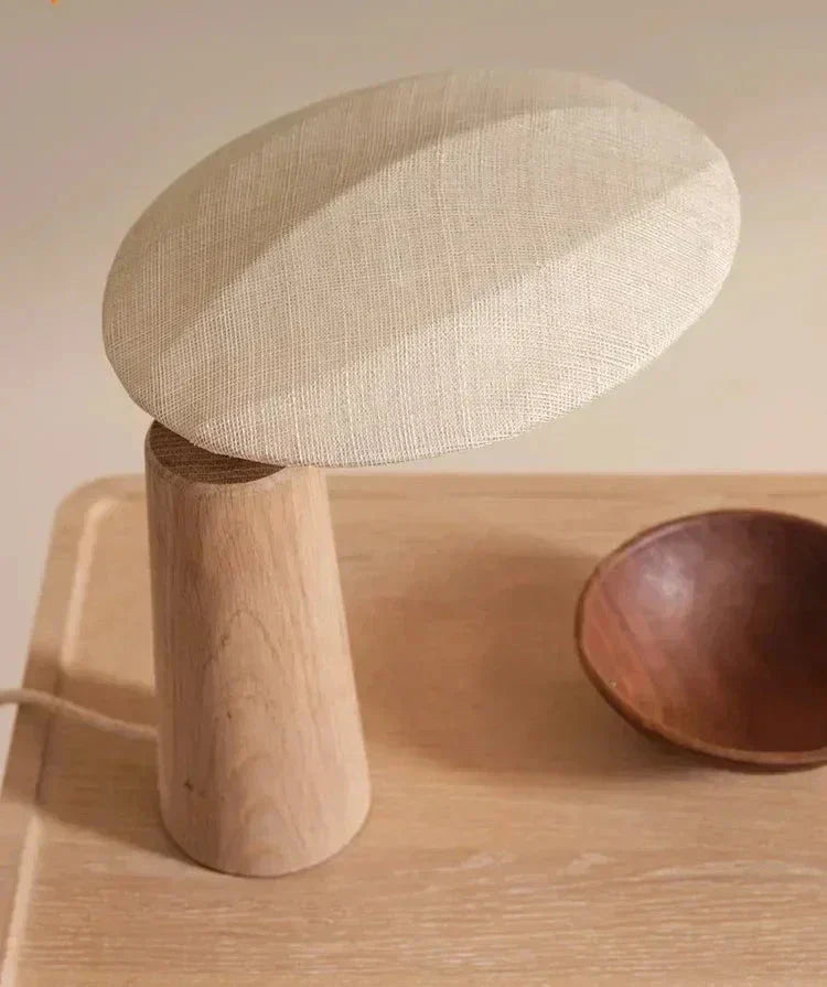 Vintage Wabi-Sabi Tafellamp van Hout en Metaal met LED Verlichting – Sfeervolle Interieurverlichting 0