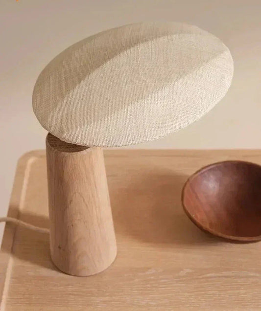 Vintage Wabi-Sabi Tafellamp van Hout en Metaal met LED Verlichting – Sfeervolle Interieurverlichting 1