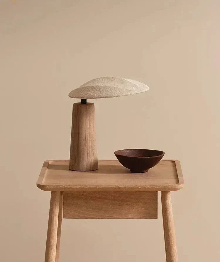 Vintage Wabi-Sabi Tafellamp van Hout en Metaal met LED Verlichting – Sfeervolle Interieurverlichting 2