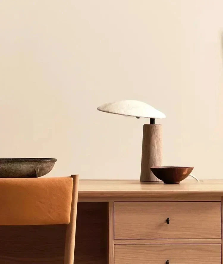 Vintage Wabi-Sabi Tafellamp van Hout en Metaal met LED Verlichting – Sfeervolle Interieurverlichting 3