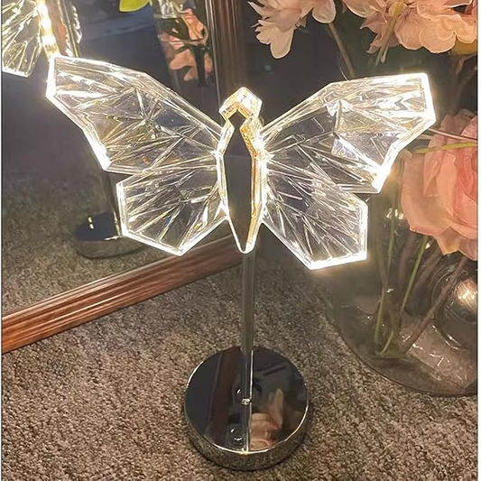 Vlinder Kristallen Tafellamp met LED Verlichting – Elegante Decoratieve Lamp voor Slaapkamer en Woonruimte 1