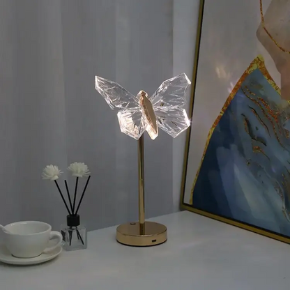 Vlinder Kristallen Tafellamp met LED Verlichting – Elegante Decoratieve Lamp voor Slaapkamer en Woonruimte 6