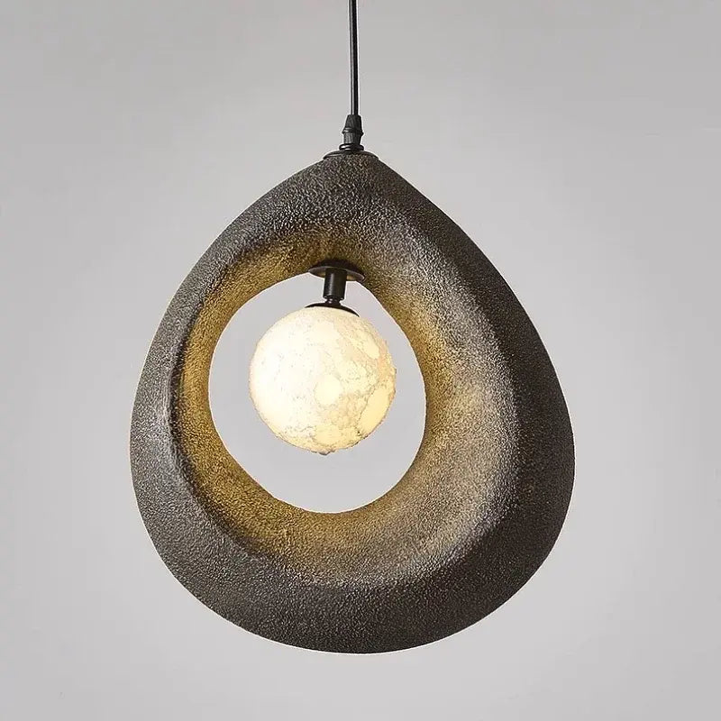 Wabi Sabi Hanglamp Zwart Maanbol voor Eettafel en Woonkamer – Japandi Stijl Verlichting 4