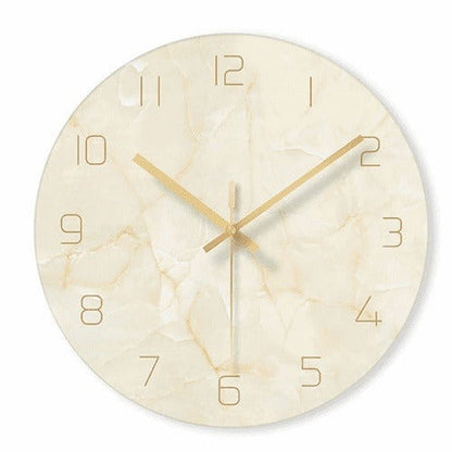 Wandklok met Marmerlook en Minimalistisch Design – 30 cm Stille Quartz Klok voor Moderne en Klassieke Interieurs 6