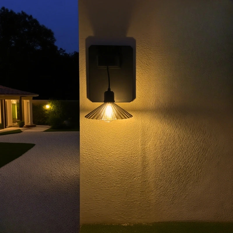 Wandlamp Buiten met Zonne-energie en Automatische Schemersensor – Weerbestendig Geplisseerd Ontwerp voor Tuin en Terras 4
