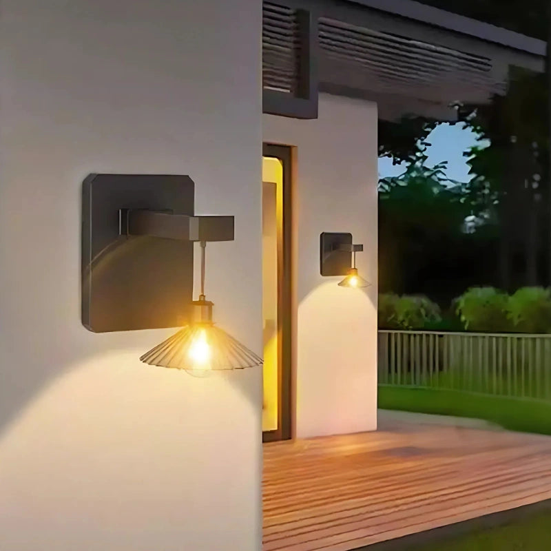 Wandlamp Buiten met Zonne-energie en Automatische Schemersensor – Weerbestendig Geplisseerd Ontwerp voor Tuin en Terras 7