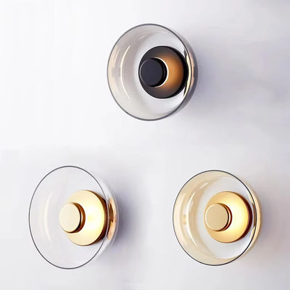 Wandlamp Zwart van Glas met Warm Wit Licht – Decoratieve Muurlamp voor Slaapkamer en Woonkamer, Inclusief LED Verlichting 0