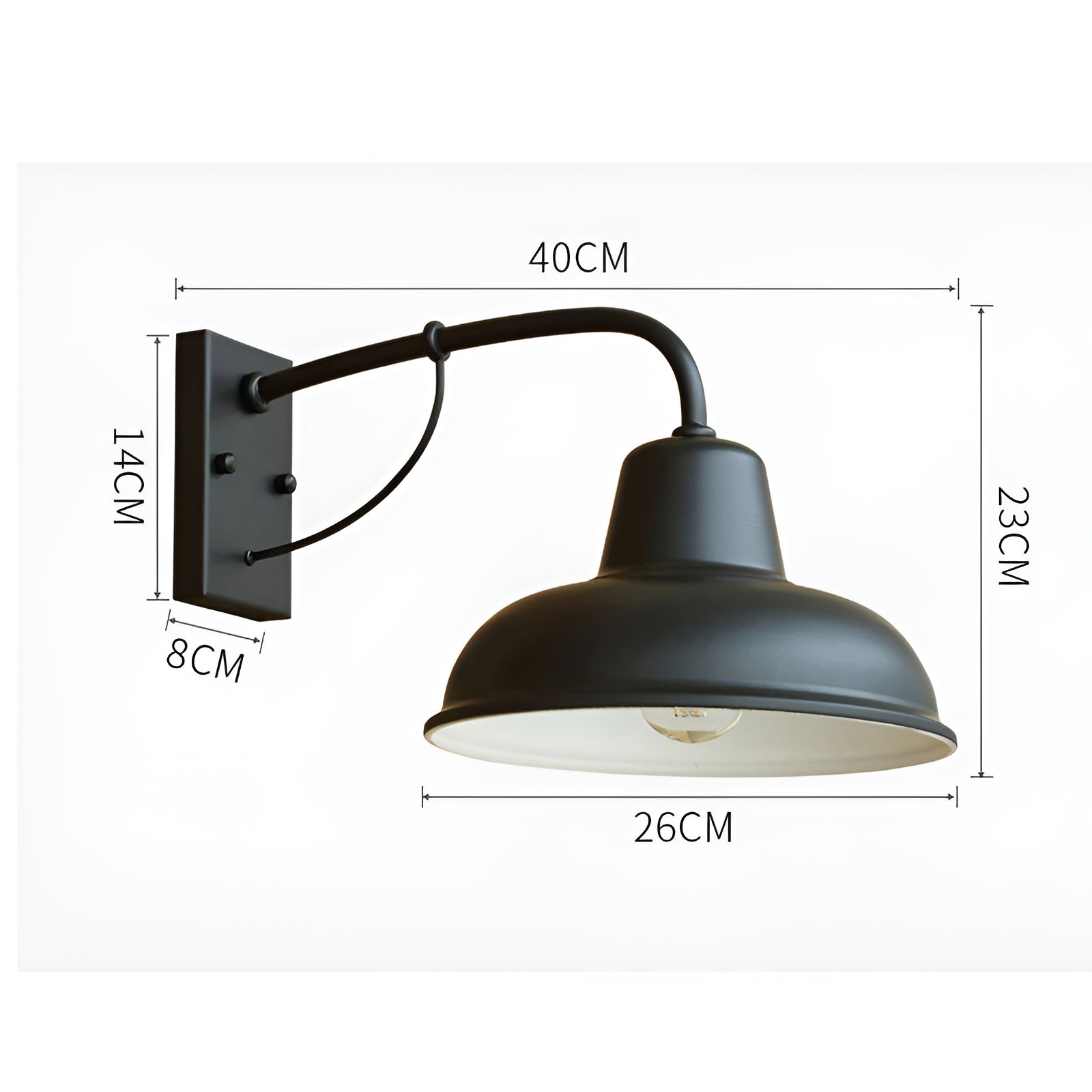 Wandlamp Zwart van IJzer – Vintage Muurlamp voor Binnen en Buiten, Duurzaam Ontwerp voor Elegante Verlichting 8