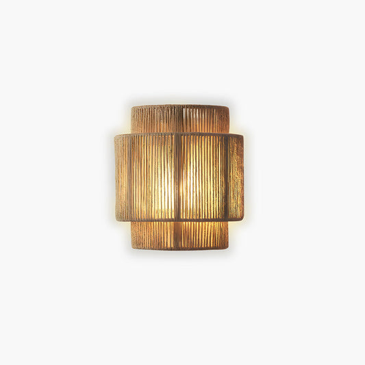 Wandlamp van Natuurlijke Materialen met Warme Verlichting – 25x23 cm Muurlamp voor Binnengebruik 0