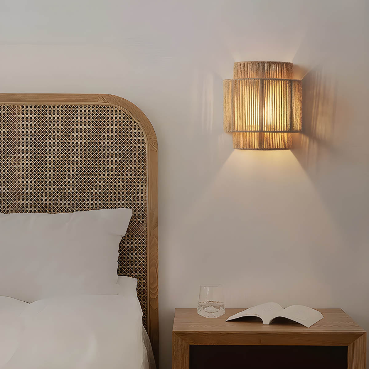 Wandlamp van Natuurlijke Materialen met Warme Verlichting – 25x23 cm Muurlamp voor Binnengebruik 2