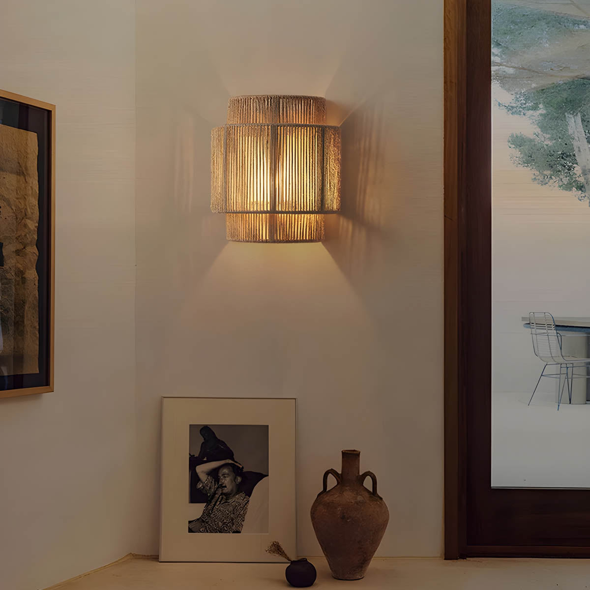 Wandlamp van Natuurlijke Materialen met Warme Verlichting – 25x23 cm Muurlamp voor Binnengebruik 5