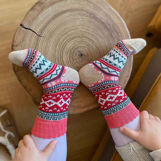 Winter Sokken Unisex met Wol en Katoen – Warm en Comfortabel met Scandinavisch Patroon – 5 Paar 1