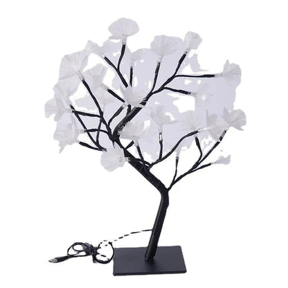 Witte Berk Glasvezel Bloem Boom Licht met Warm Wit Licht – USB en Batterij Voeding, Compact en Lichtgewicht Design 4