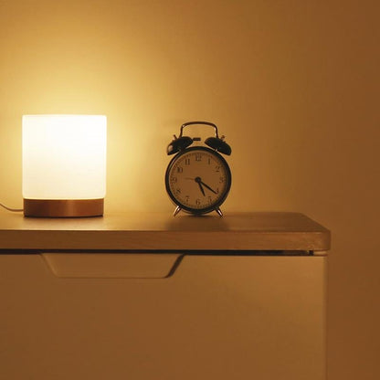 Mini Glazen Tafellamp met Touch-Activatie en 360-Graden Verlichting – Elegant en Compact voor Sfeer en Lezen