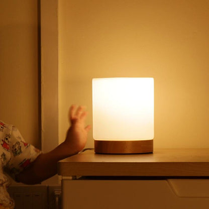 Mini Glazen Tafellamp met Touch-Activatie en 360-Graden Verlichting – Elegant en Compact voor Sfeer en Lezen