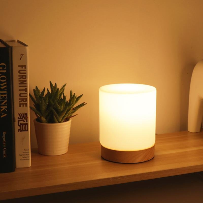 Mini Glazen Tafellamp met Touch-Activatie en 360-Graden Verlichting – Elegant en Compact voor Sfeer en Lezen