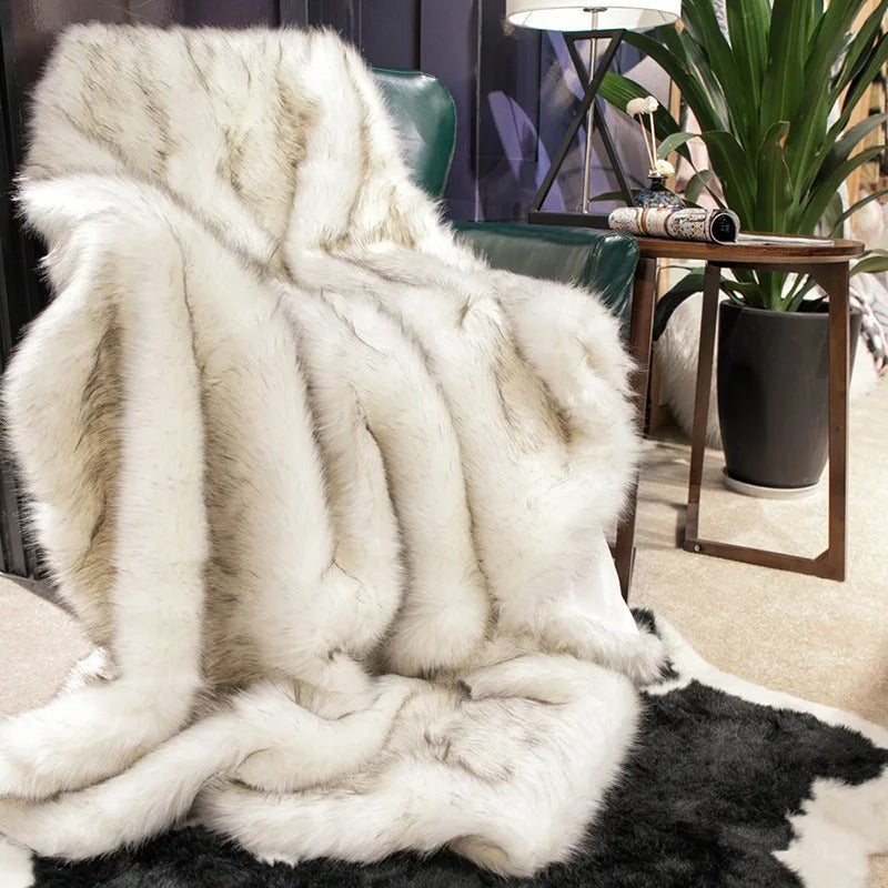Zachte Imitatiebont Deken - Warmte Deken voor Ultiem Comfort en Stijl, Perfect voor Bed en Bank 2