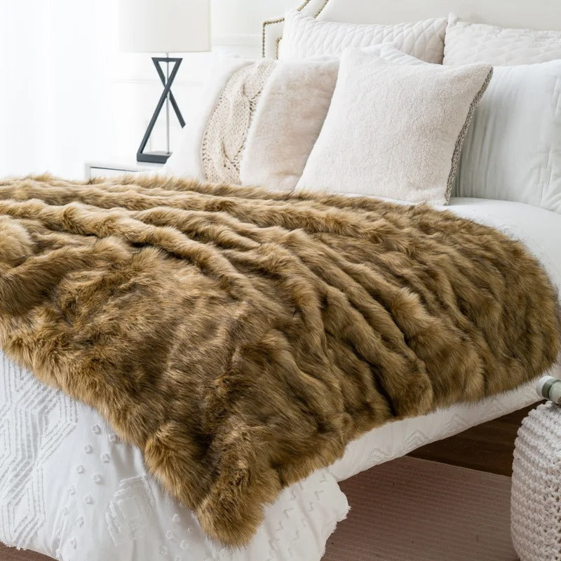 Zachte Imitatiebont Deken - Warmte Deken voor Ultiem Comfort en Stijl, Perfect voor Bed en Bank 3