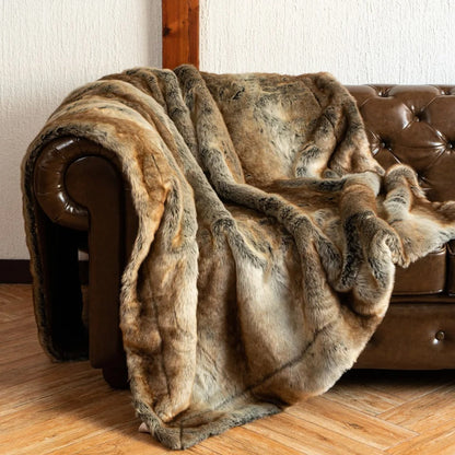 Zachte Imitatiebont Deken - Warmte Deken voor Ultiem Comfort en Stijl, Perfect voor Bed en Bank 5