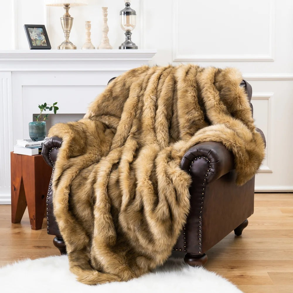 Zachte Imitatiebont Deken - Warmte Deken voor Ultiem Comfort en Stijl, Perfect voor Bed en Bank 6