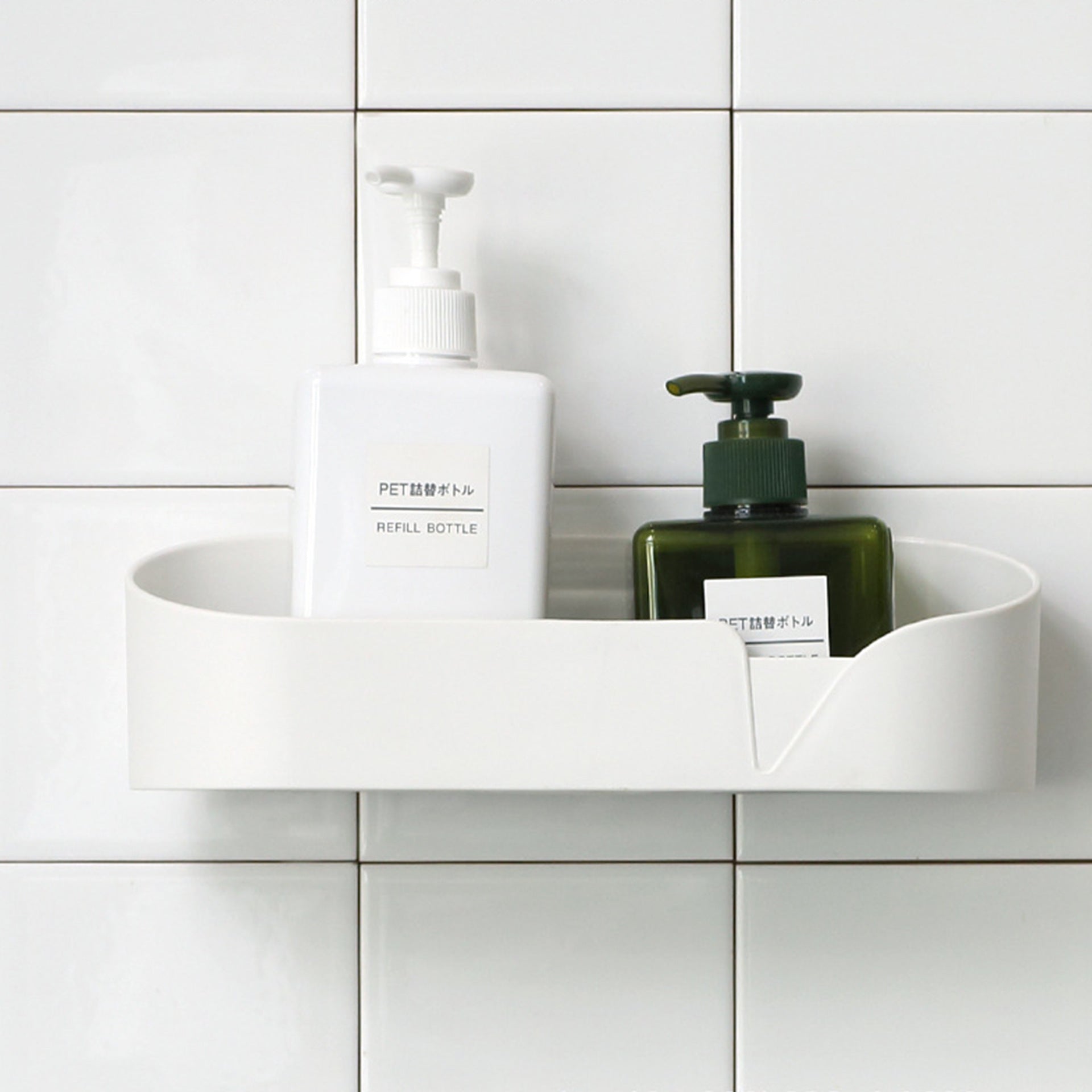 Zelfklevend Doucherek Zonder Boren - Wit, Ruimtebesparend en Modern Ontwerp voor Een Georganiseerde Douche 1