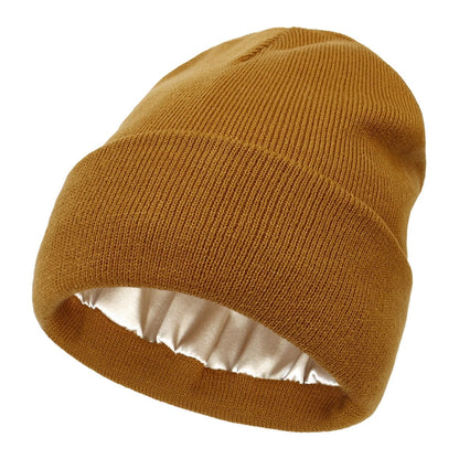 Zijden Beanie voor Winterbescherming - Pluisvrij Haar, Comfortabele en Elegante Hoed - Wol en Zijde, 22 x 23 cm 0