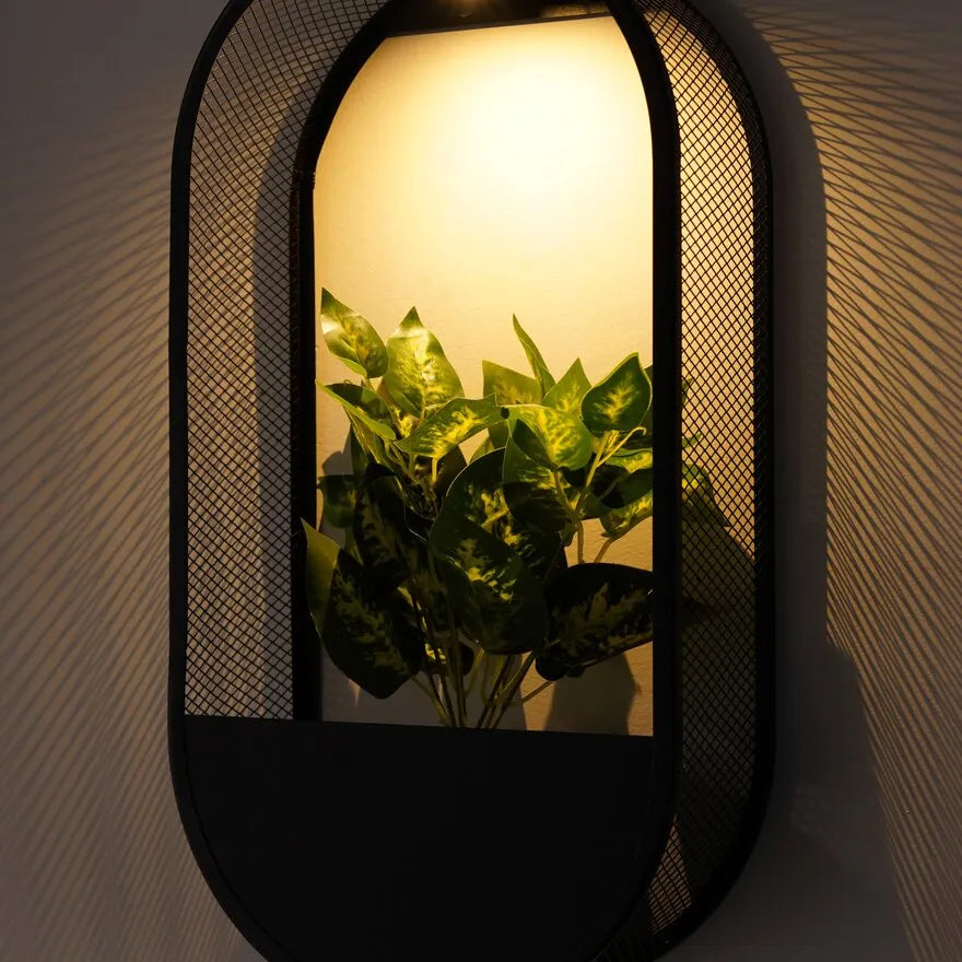 Zonne-energie Wandlamp Met Bloempot - Draadloos Waterdicht Buitenlamp Met Schemersensor 5