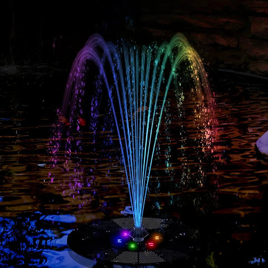 Zonne-energie Waterfontein met 7 Sproeipatronen en Automatische Verlichting voor Tuin en Terras 2
