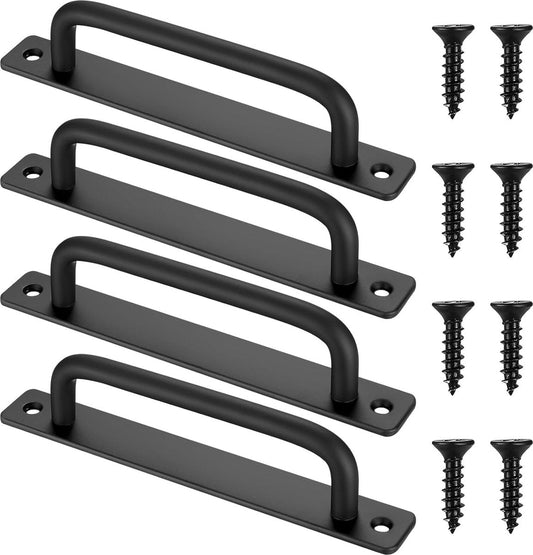 Zwarte Deurgrepen van Gelegeerd Staal voor Schuifdeuren - Set van 4, 180x25mm, Ideaal voor Meubels en Tuinpoorten 0