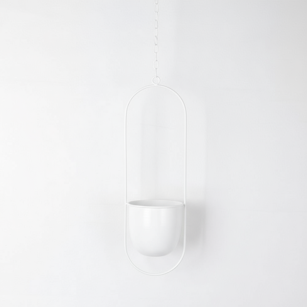 Nuvira | Moderne Minimalistische Plantenhanger van IJzer met Aanpasbare Hangketting – Perfect voor Muurdecoratie