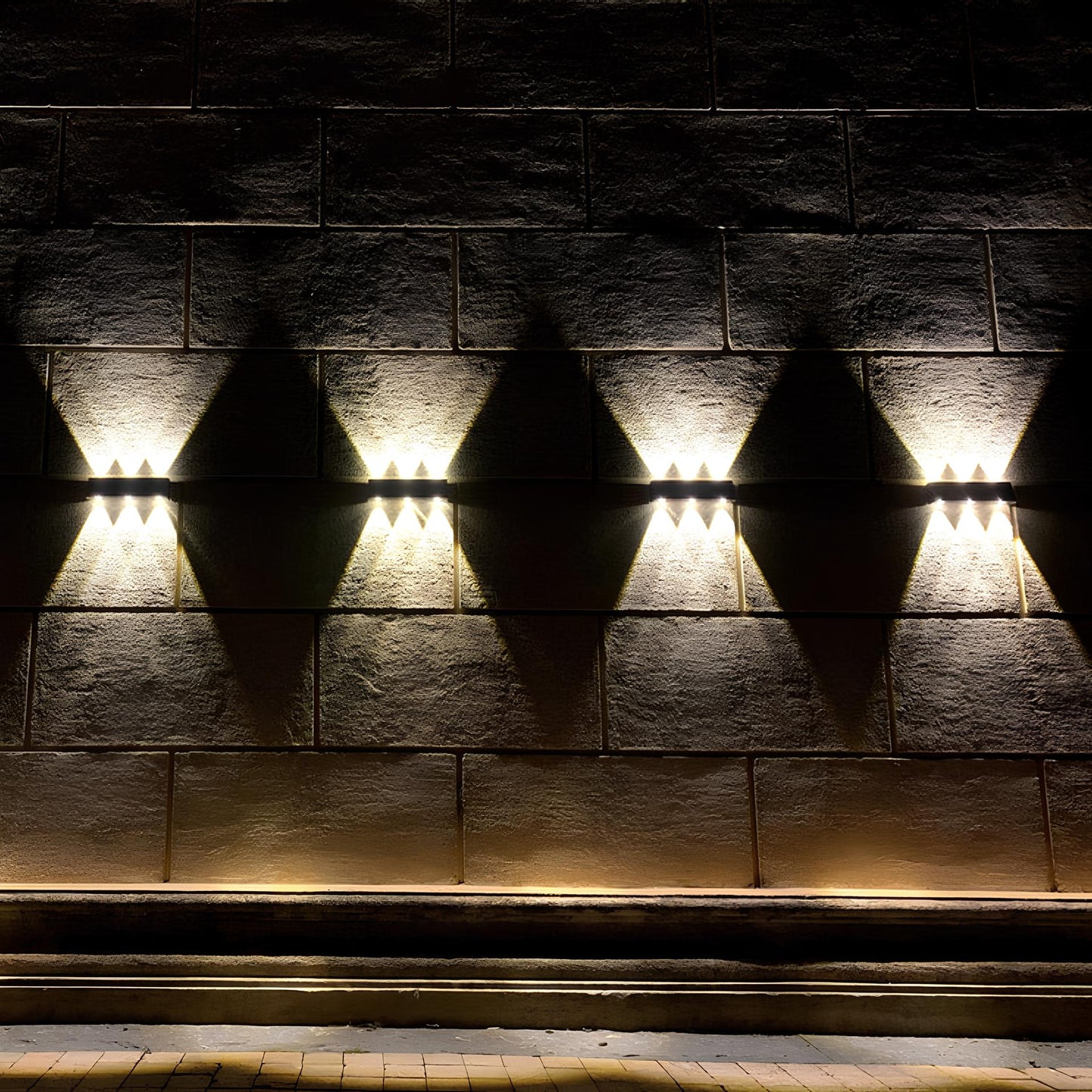 Zonne-energie Wandlamp Buiten met 6 LED-lampen – Waterdichte Buitenverlichting voor Tuin en Veranda