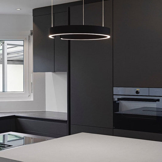 Moderne Ronde LED Hanglamp Zwart voor Eettafel en Woonkamer – Elegante Verlichting voor Stijlvol Interieur