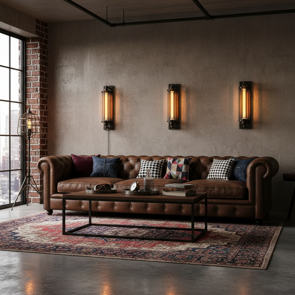 Industriële Wandlamp Zwart met Retro Design